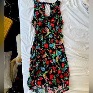 OLD NAVY RAINFOREST PRINTED MID DRESS